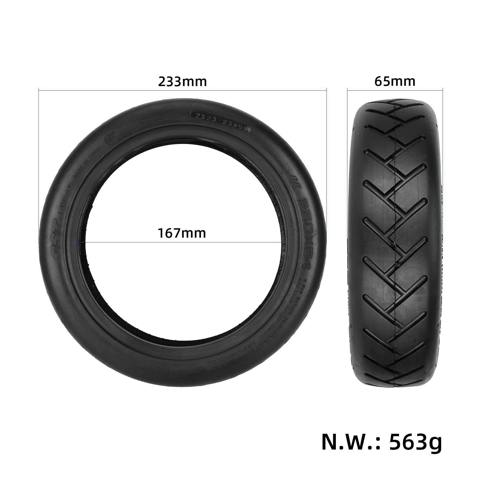 CST For Xiaomi Electric Scooter 4 / 4 Pro / 4 Lite 10-inch Rubber Tyre Vacuum Tire
