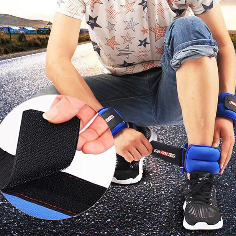 AIBEIJIAN 1 Pair 1KG Ankle Wrist Weights Steel Beads Sandbags Fitness Weighted Device, Random Color
