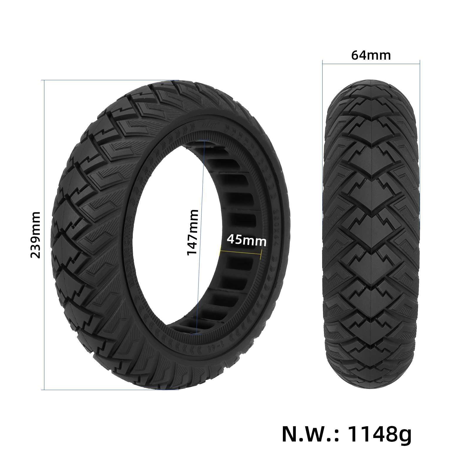 ULIP For Xiaomi Electric Scooter 4 Ultra Electric Scooter Anti-slip Rubber Wheel Solid Tire