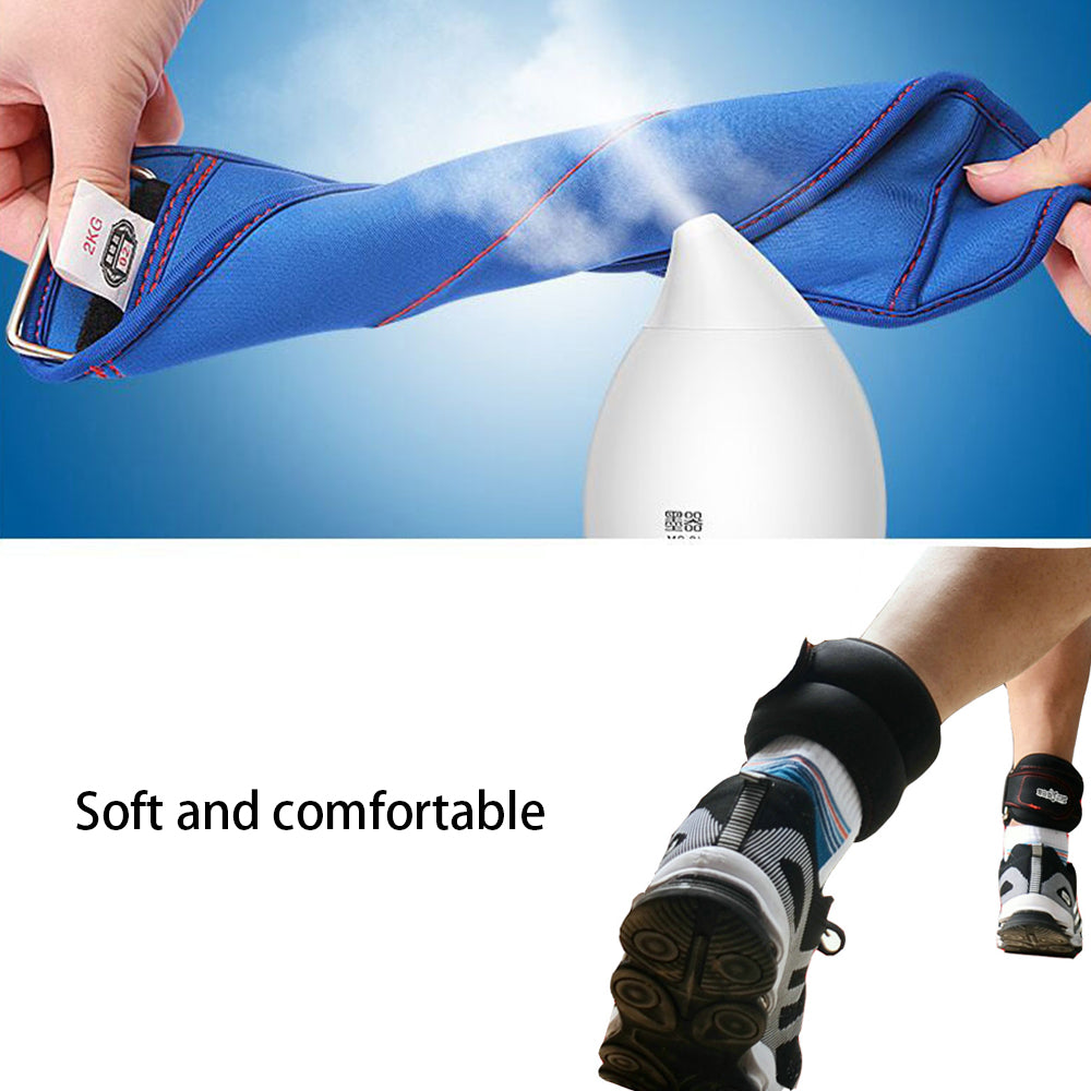 AIBEIJIAN 1 Pair, 2kg Running Training Sandbag Adjustable Wrist Ankle Iron Sandbag Weight Equipment