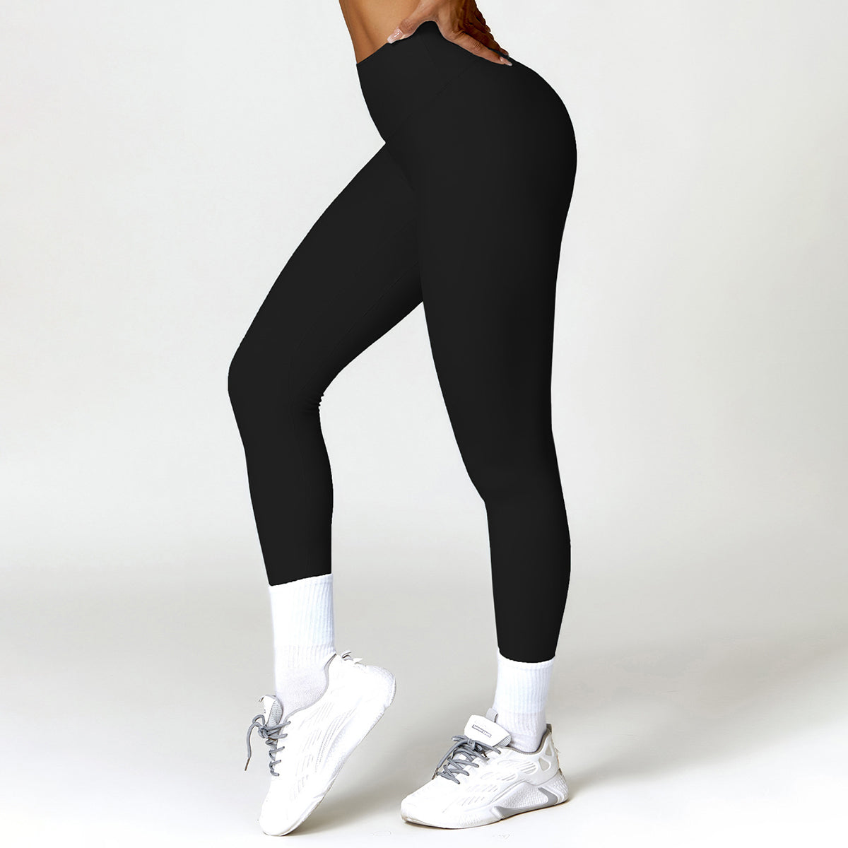 High Waist Yoga Tummy Control Leggings Fitness Pants, Size: S