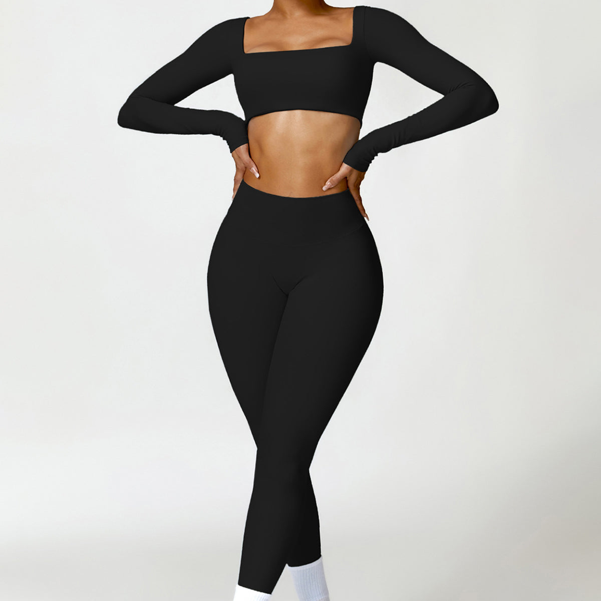 High Waist Yoga Tummy Control Leggings Fitness Pants, Size: S