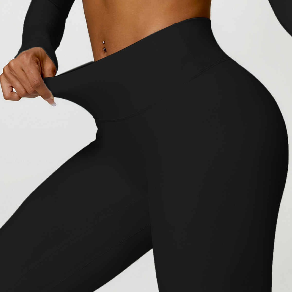 High Waist Yoga Tummy Control Leggings Fitness Pants, Size: S