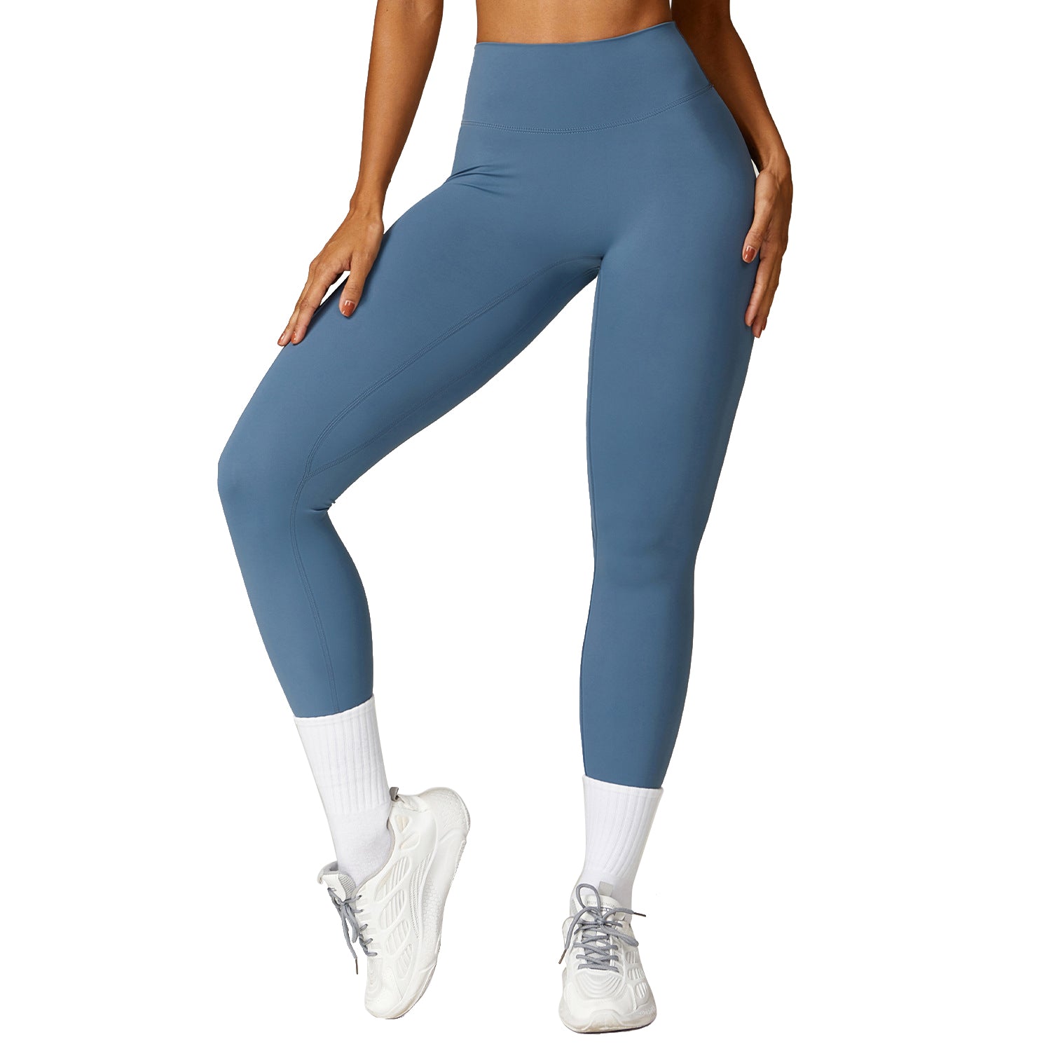 High Waist Yoga Tummy Control Leggings Fitness Pants, Size: S