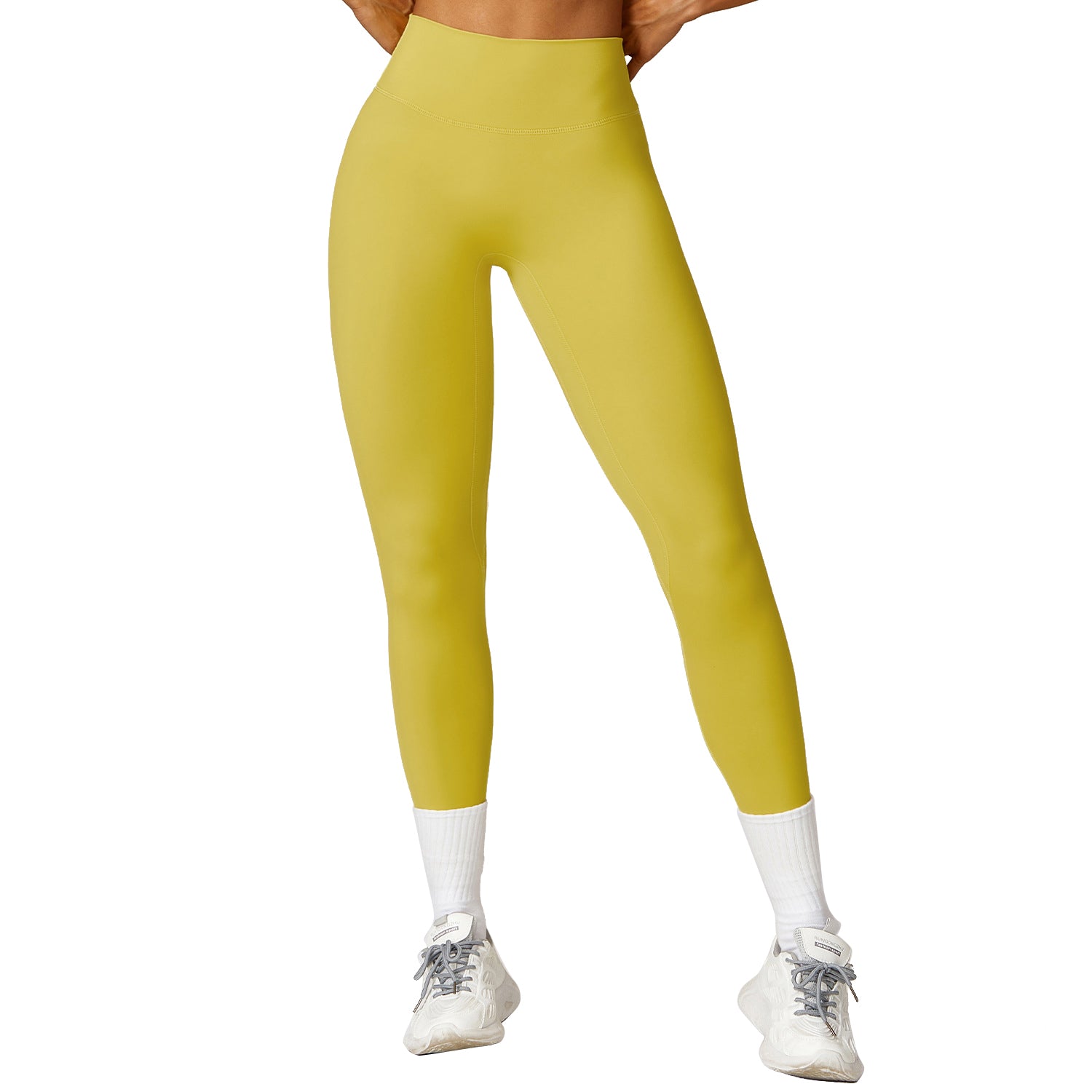 High Waist Yoga Tummy Control Leggings Fitness Pants, Size: S