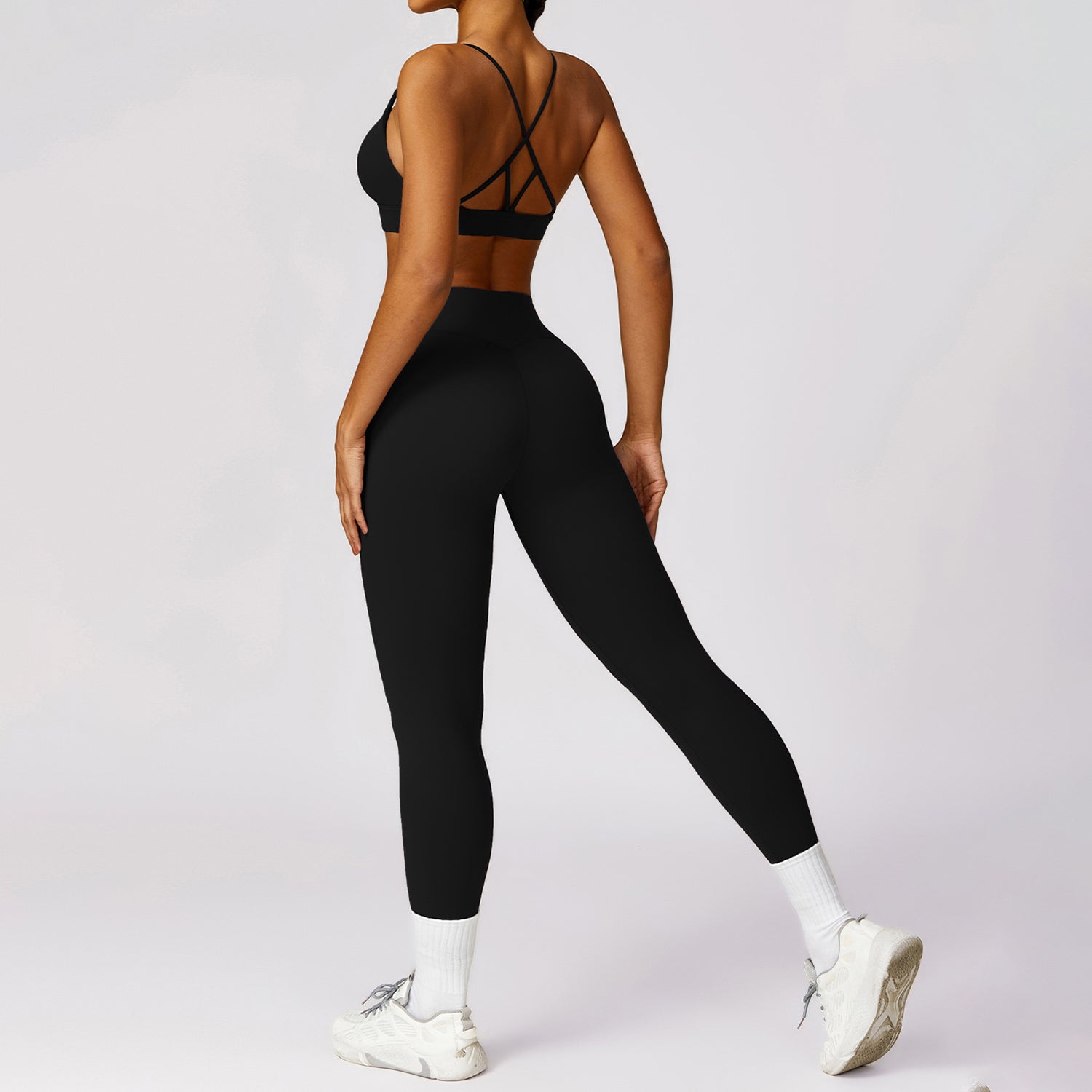 8455 High Waist Quick-drying Yoga Pants Slimming Fitness Running Sports Leggings