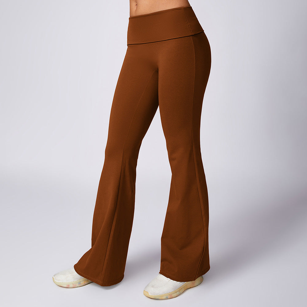 8713 Women Flared Trousers High Waist Hip Lifting Long Pants for Running Yoga