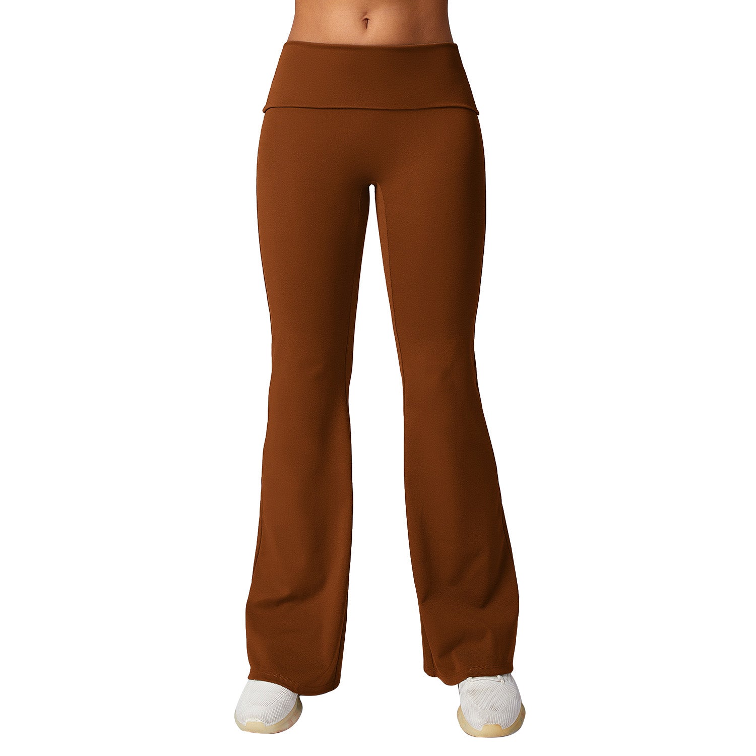 8713 Women Flared Trousers High Waist Hip Lifting Long Pants for Running Yoga