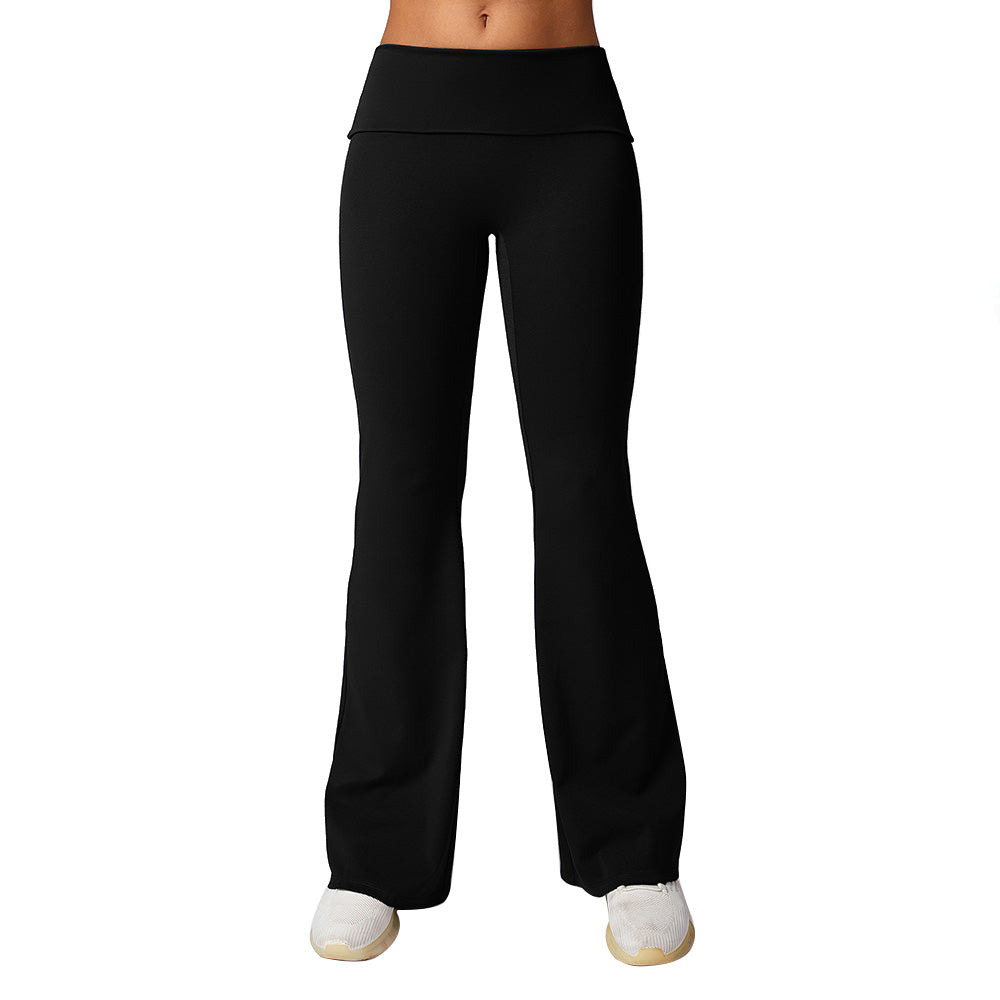 8713 Women Flared Trousers High Waist Hip Lifting Long Pants for Running Yoga