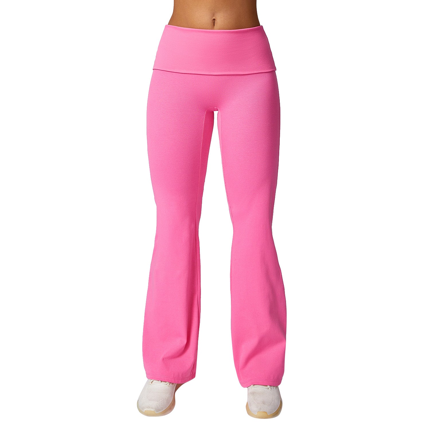 8713 Women Flared Trousers High Waist Hip Lifting Long Pants for Running Yoga