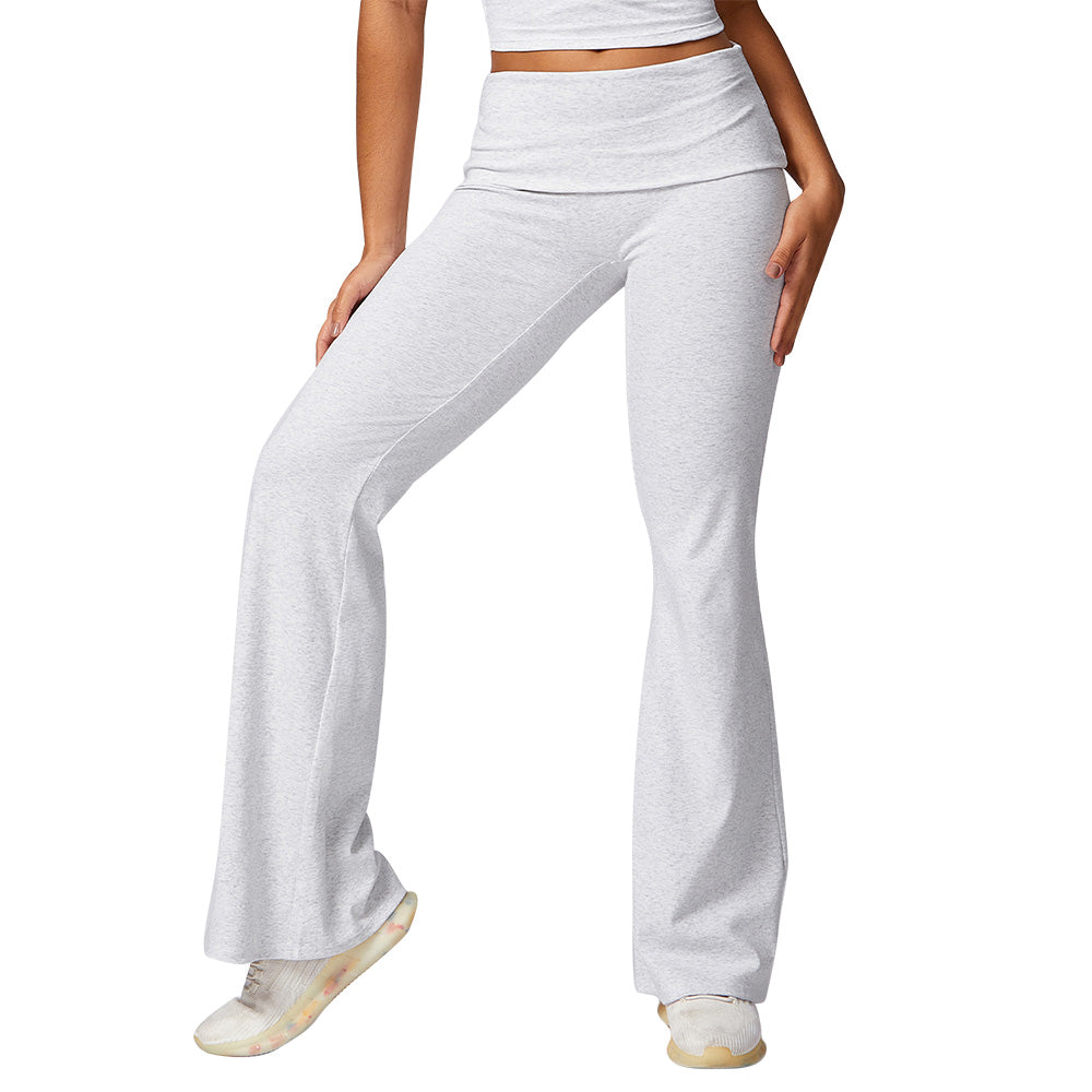 8713 Women Flared Trousers High Waist Hip Lifting Long Pants for Running Yoga