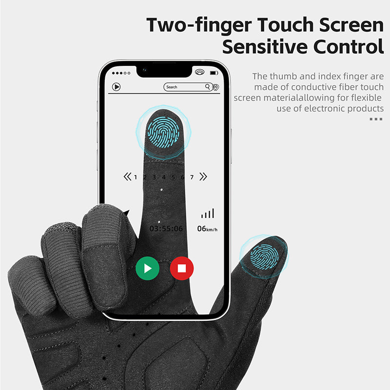 WEST BIKING YP0211245 Touch Screen Non-slip Cycling Gloves Shock-absorbing Mittens