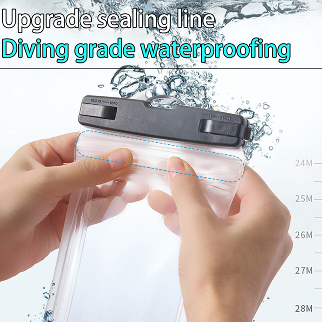 IPX8 Waterproof TPU Case for 7.2-inch Phones Airbag Protection Anti-drop Phone Cover - Black