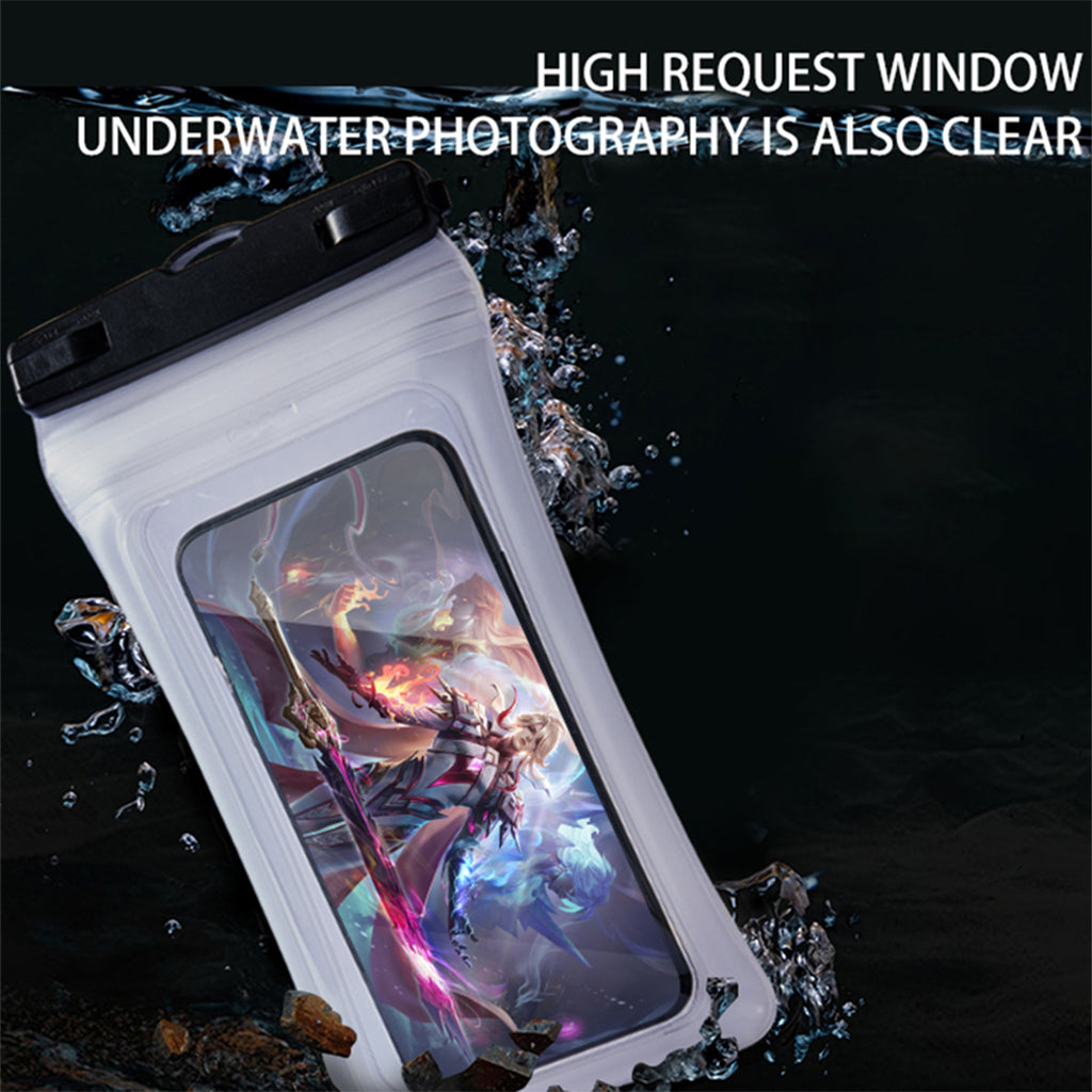 IPX8 Waterproof TPU Case for 7.2-inch Phones Airbag Protection Anti-drop Phone Cover - Black