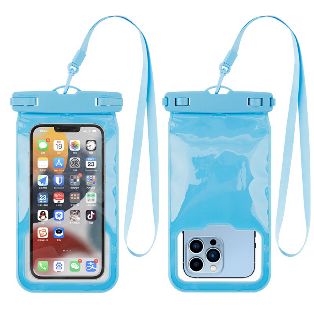 7.2-inch Phone TPU Case IPX8 Waterproof Phone Cover with Back Airbag Protection - Blue