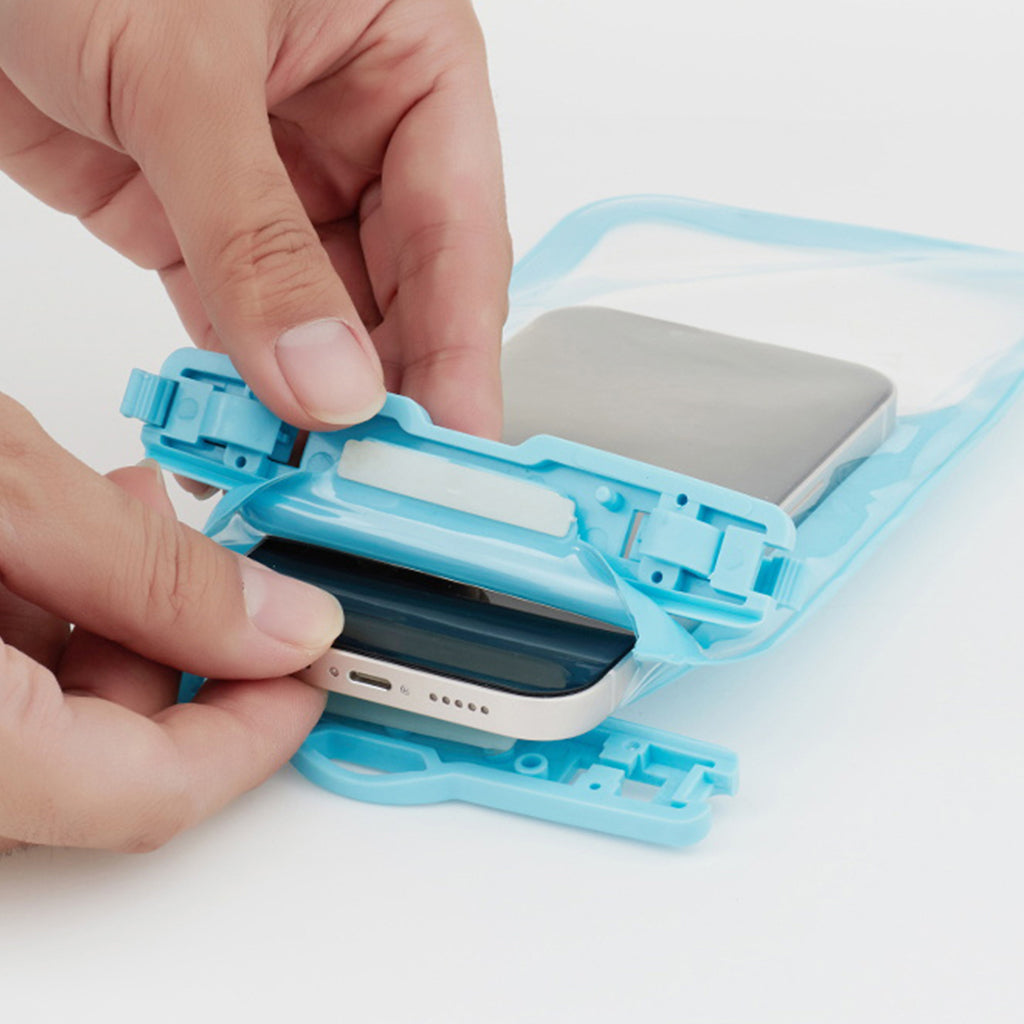 7.2-inch Phone TPU Case IPX8 Waterproof Phone Cover with Back Airbag Protection - Blue