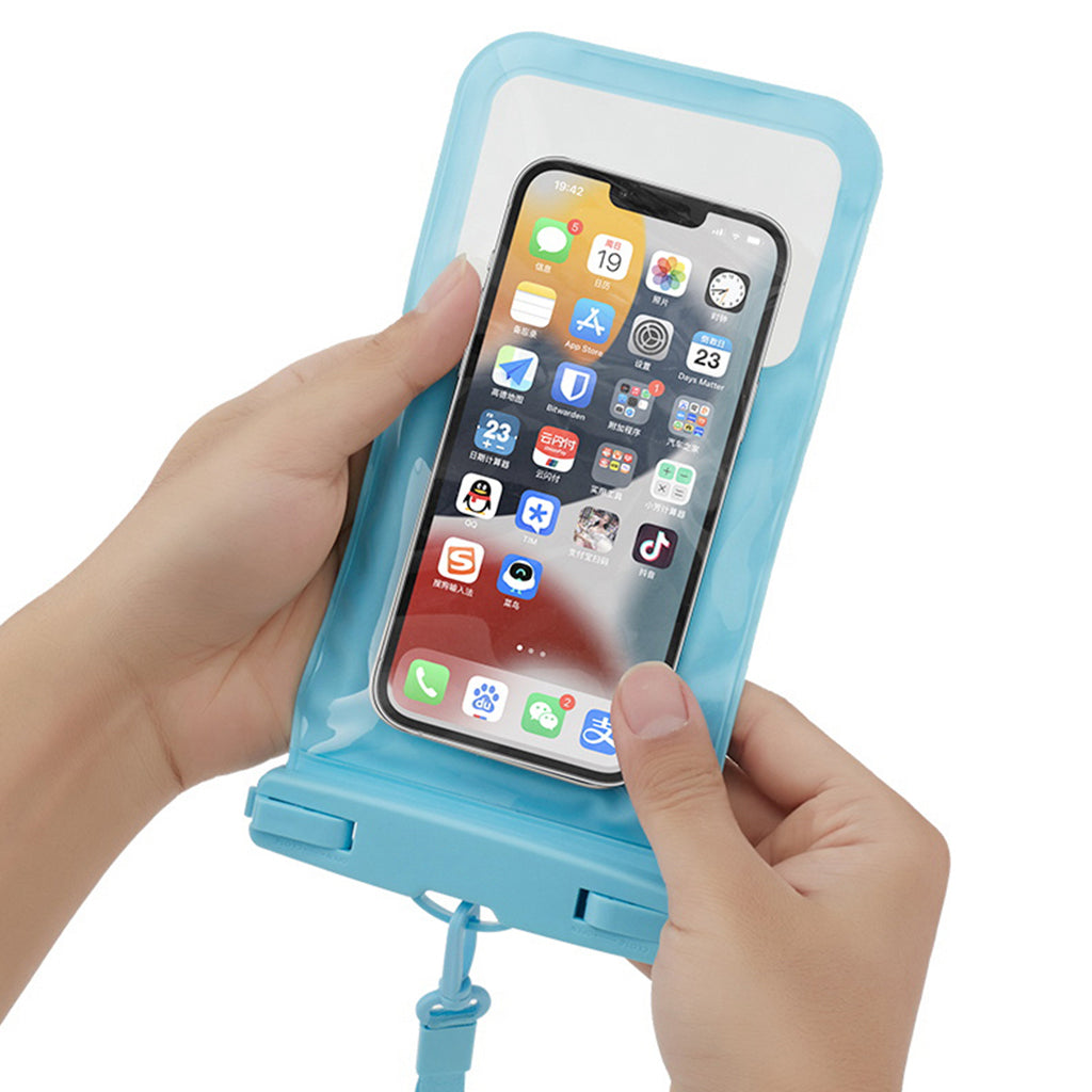 7.2-inch Phone TPU Case IPX8 Waterproof Phone Cover with Back Airbag Protection - Blue