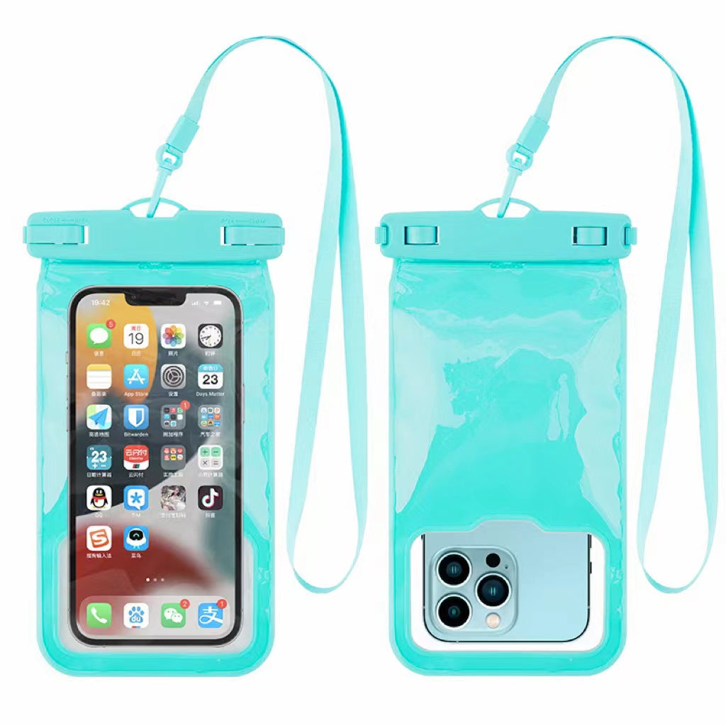 7.2-inch Phone TPU Case IPX8 Waterproof Phone Cover with Back Airbag Protection - Blue