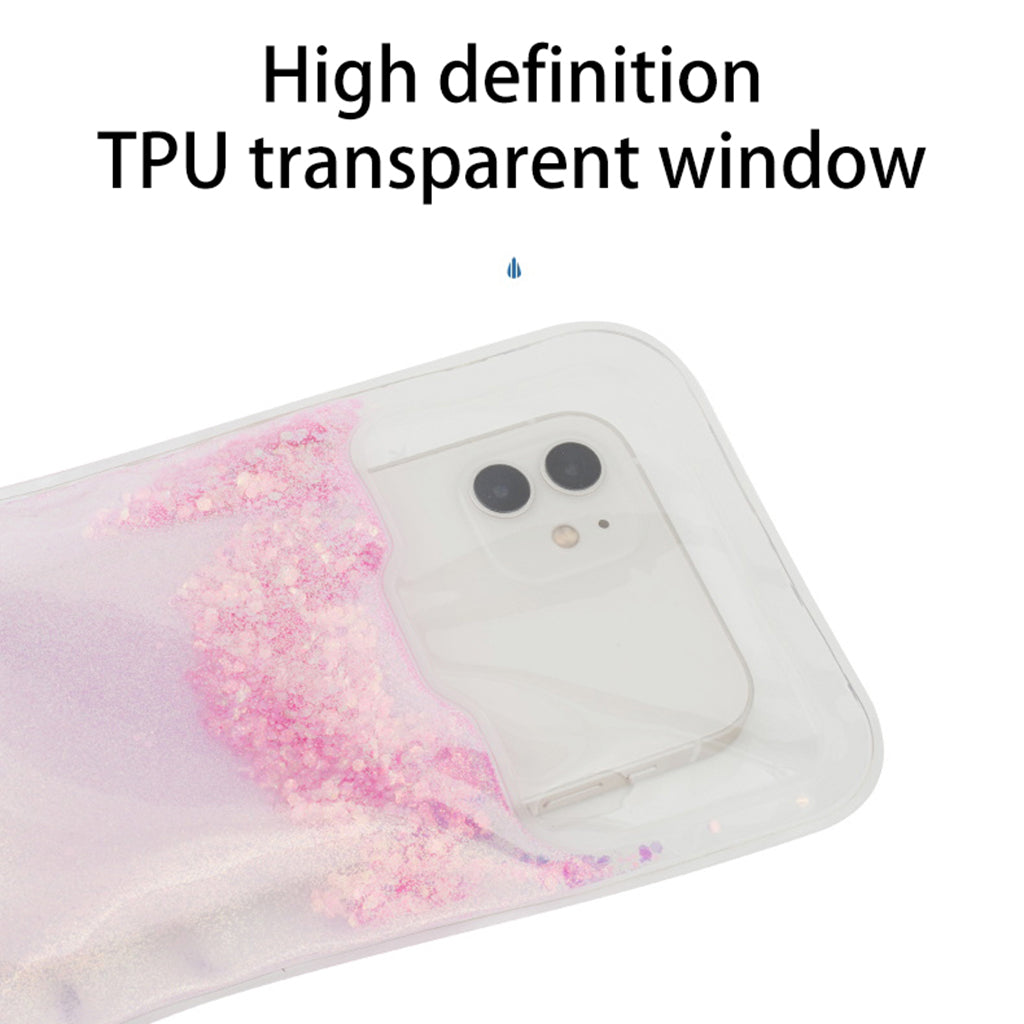 IPX8 Waterproof Case for 7.2-inch Phone Luminous Glitter Touch Screen Underwater Phone Cover - Pink