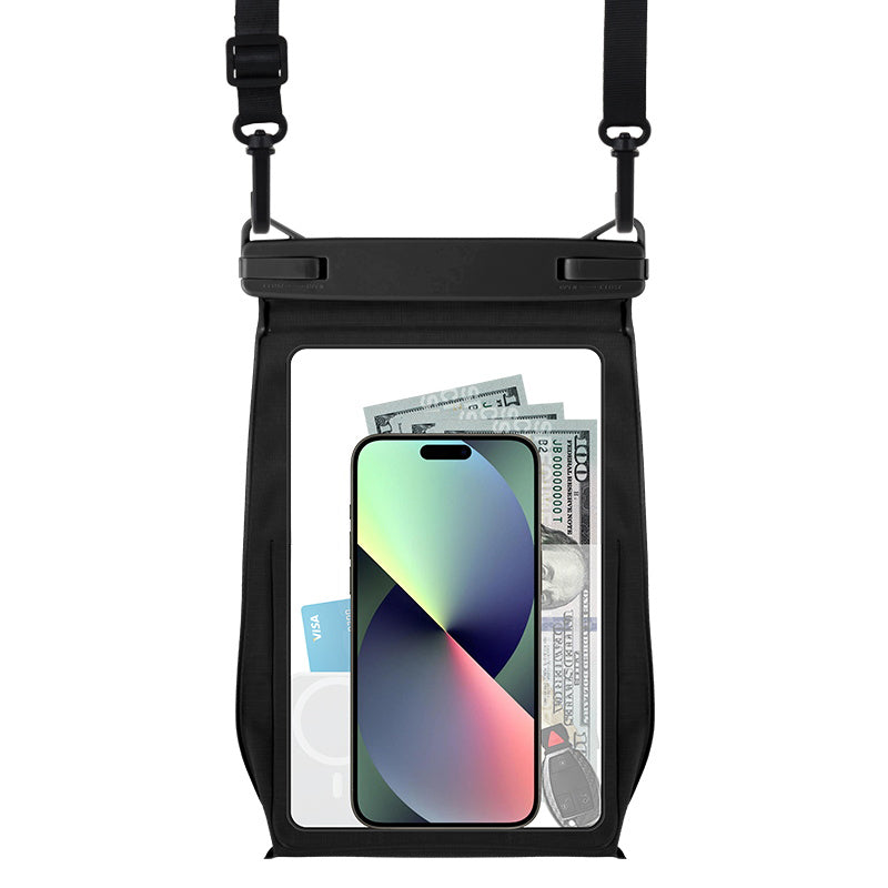 Extra Large Waterproof Phone Dry Bag for 8.2-inch Phone IPX8 Underwater Phone Protector with Lanyard - Black