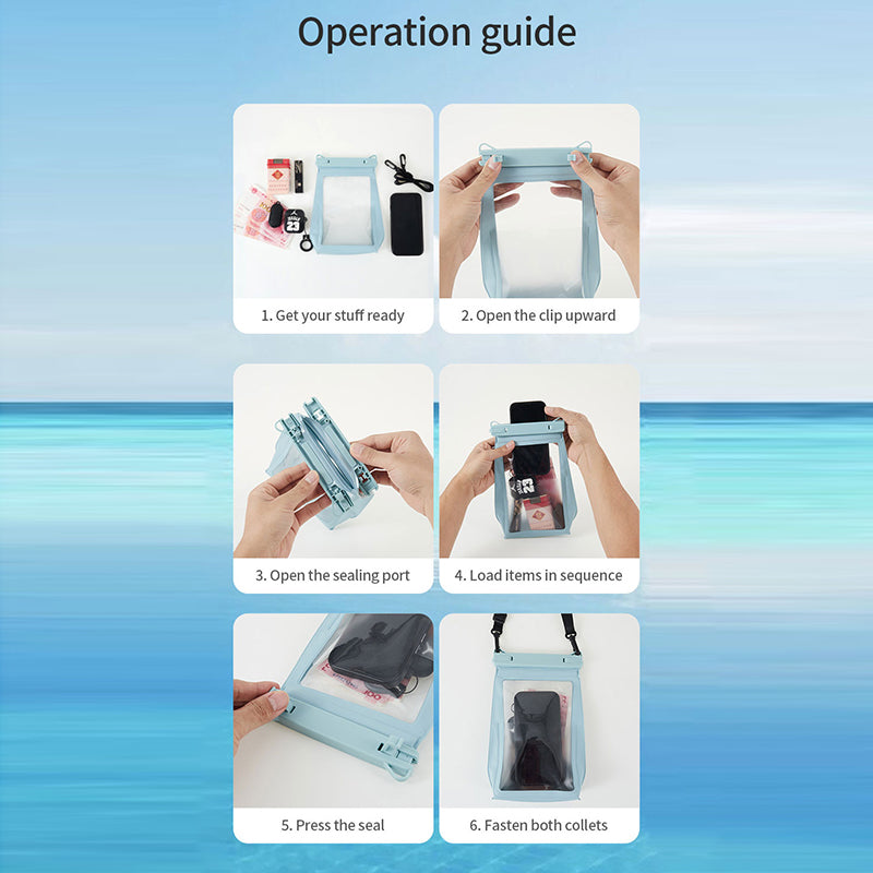 Extra Large Waterproof Phone Dry Bag for 8.2-inch Phone IPX8 Underwater Phone Protector with Lanyard - Black