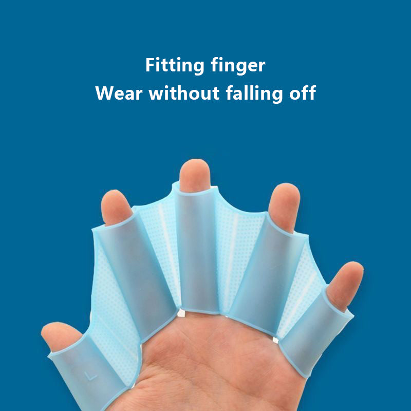 1 Pair Webbed Swimming Gloves Silicone Hand Paddles Fitness Water Resistant Training Gloves