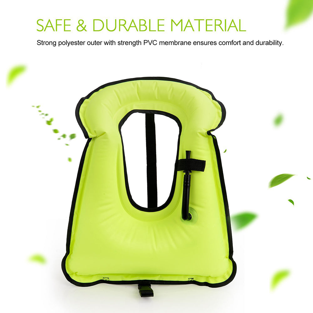 JLY-F001 Inflatable PVC Snorkel Vest Adults Swimming Vest Jacket for Surfing, Diving