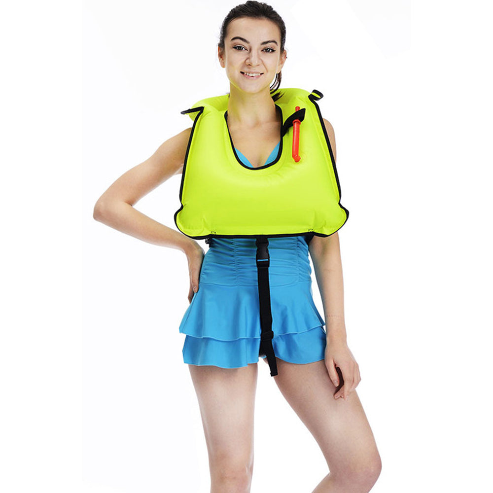 JLY-F001 Inflatable PVC Snorkel Vest Adults Swimming Vest Jacket for Surfing, Diving