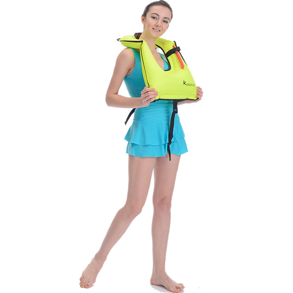 JLY-F001 Inflatable PVC Snorkel Vest Adults Swimming Vest Jacket for Surfing, Diving