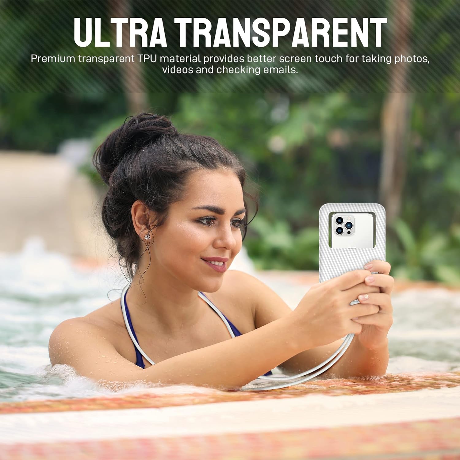 PICTET.FINO RH17 Waterproof Dry Bag for 8.2-inch Phone Floating Sponge Design IPX8 Phone Pouch - Grey