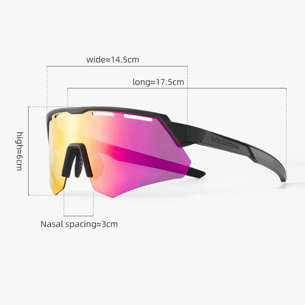 ROCKBROS SP246 Cycling Glasses Outdoor Windproof Eyeglasses Eye Protection Goggles, 4 Lens