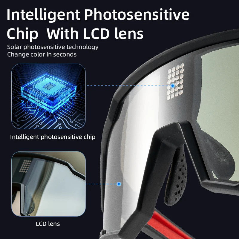 ROCKBROS SP280 Smart Chip Photochromic Polarized Eyeglasses Outdoor Cycling Hiking Glasses