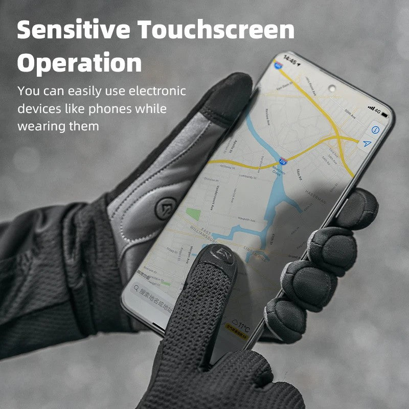 ROCKBROS S338 Men Cycling Gloves Road Bike Touch Screen Full Finger Knitted Mittens