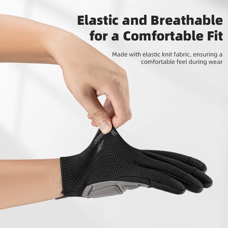 ROCKBROS S338 Men Cycling Gloves Road Bike Touch Screen Full Finger Knitted Mittens
