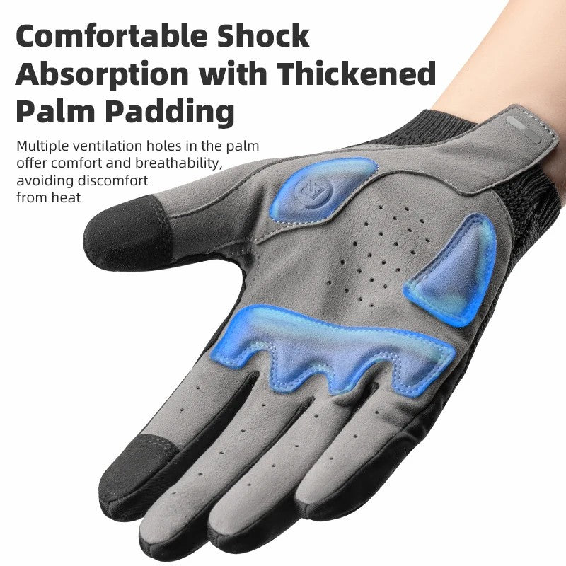 ROCKBROS S338 Men Cycling Gloves Road Bike Touch Screen Full Finger Knitted Mittens