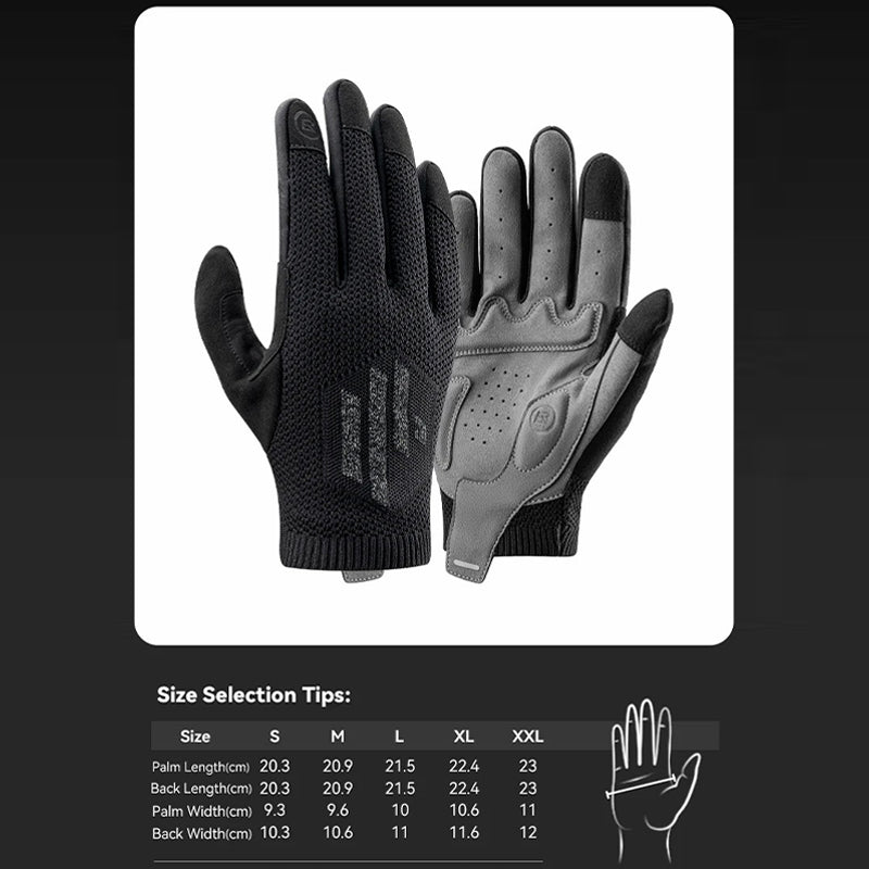 ROCKBROS S338 Men Cycling Gloves Road Bike Touch Screen Full Finger Knitted Mittens