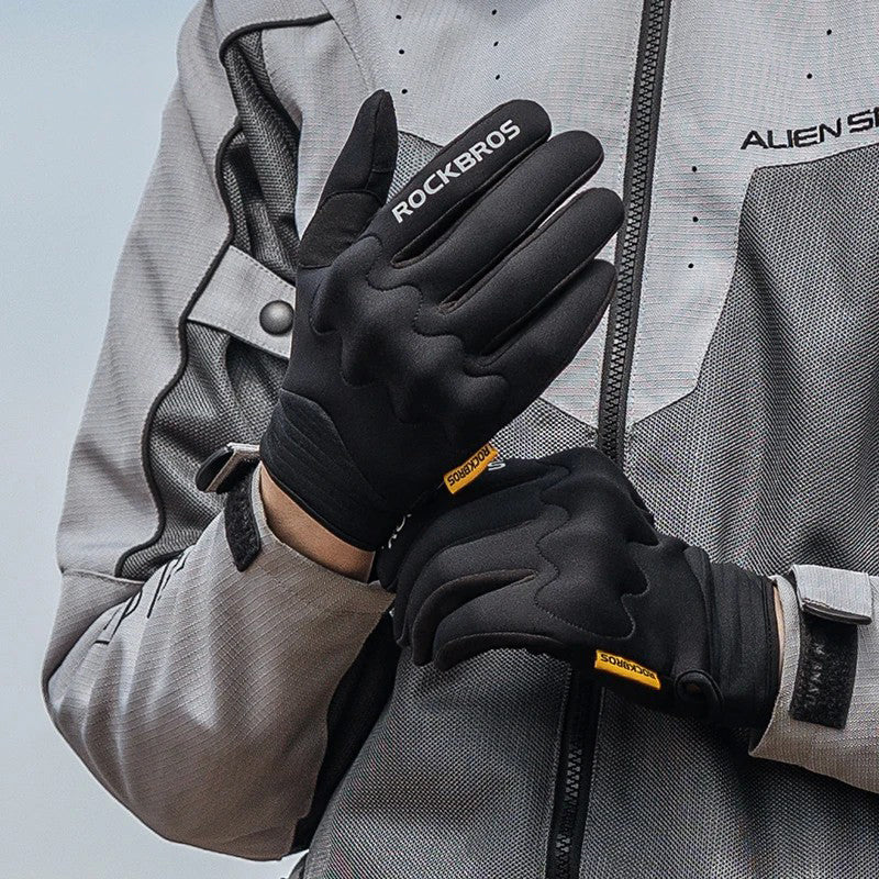ROCKBROS MT025 1 Pair Outdoor Cycling Gloves Anti-skid Touch Screen Full Finger Gloves