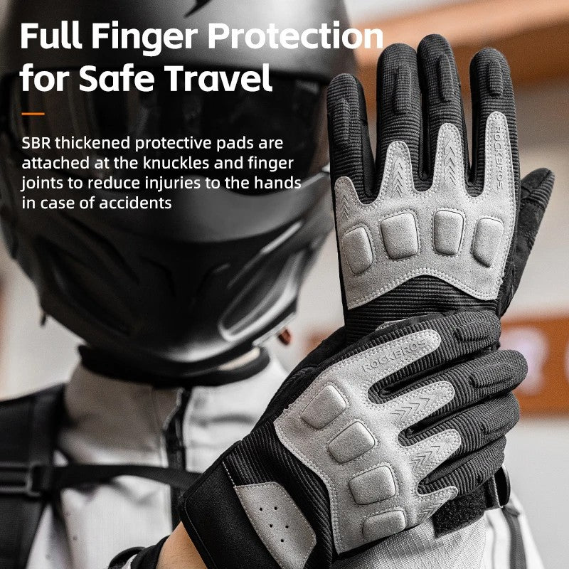 ROCKBROS MT016 1 Pair Outdoor Cycling Protection Gloves Touch Screen Full Finger Gloves