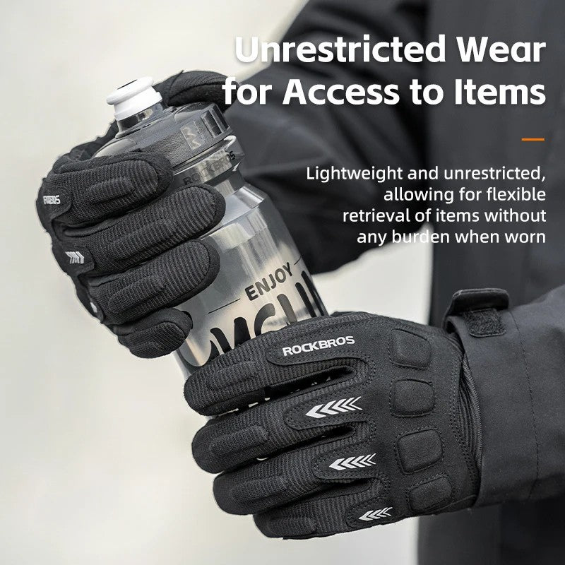 ROCKBROS MT016 1 Pair Outdoor Cycling Protection Gloves Touch Screen Full Finger Gloves