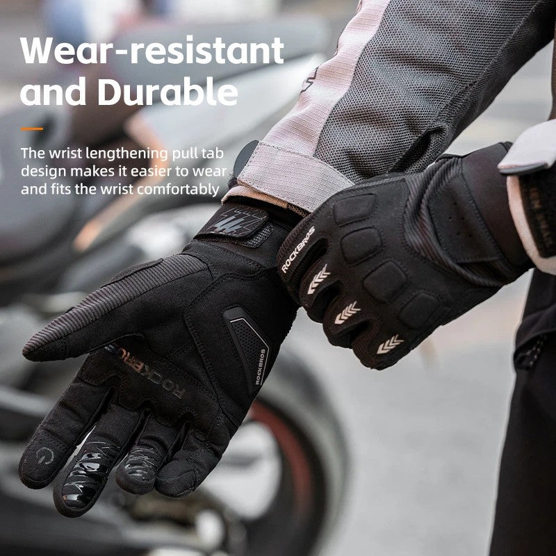ROCKBROS MT016 1 Pair Outdoor Cycling Protection Gloves Touch Screen Full Finger Gloves
