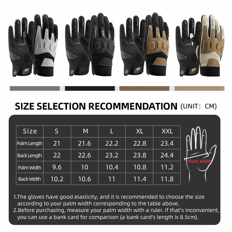 ROCKBROS MT016 1 Pair Outdoor Cycling Protection Gloves Touch Screen Full Finger Gloves
