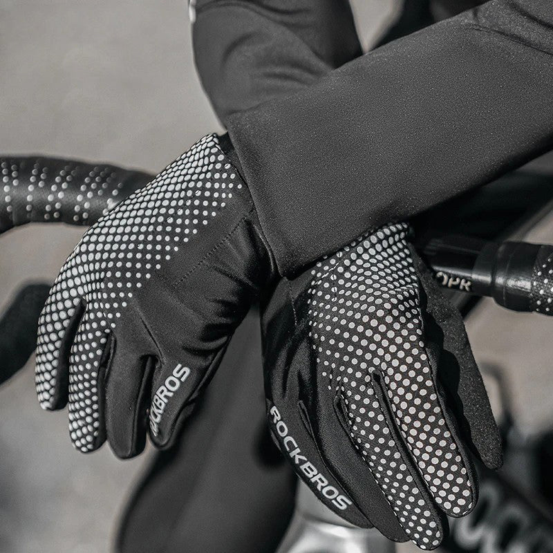 ROCKBROS S343 1 Pair Outdoor Cycling Full Finger Gloves Breathable Anti-skid Touch Screen Gloves