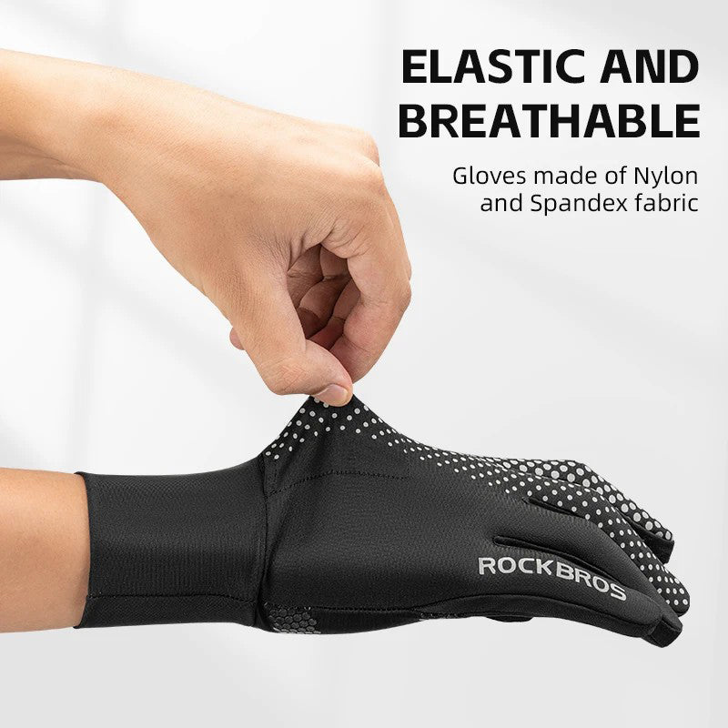 ROCKBROS S343 1 Pair Outdoor Cycling Full Finger Gloves Breathable Anti-skid Touch Screen Gloves