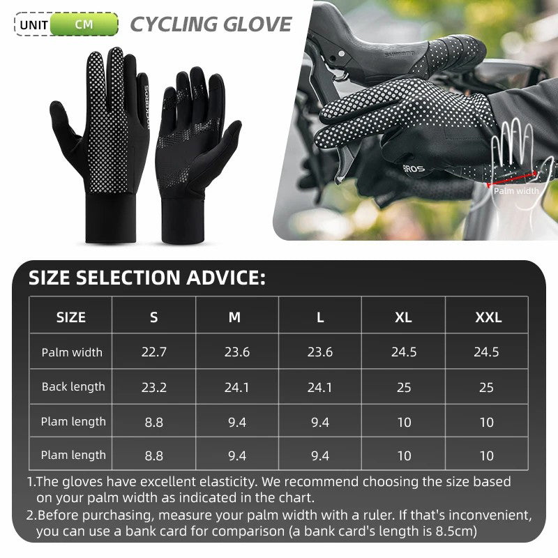 ROCKBROS S343 1 Pair Outdoor Cycling Full Finger Gloves Breathable Anti-skid Touch Screen Gloves