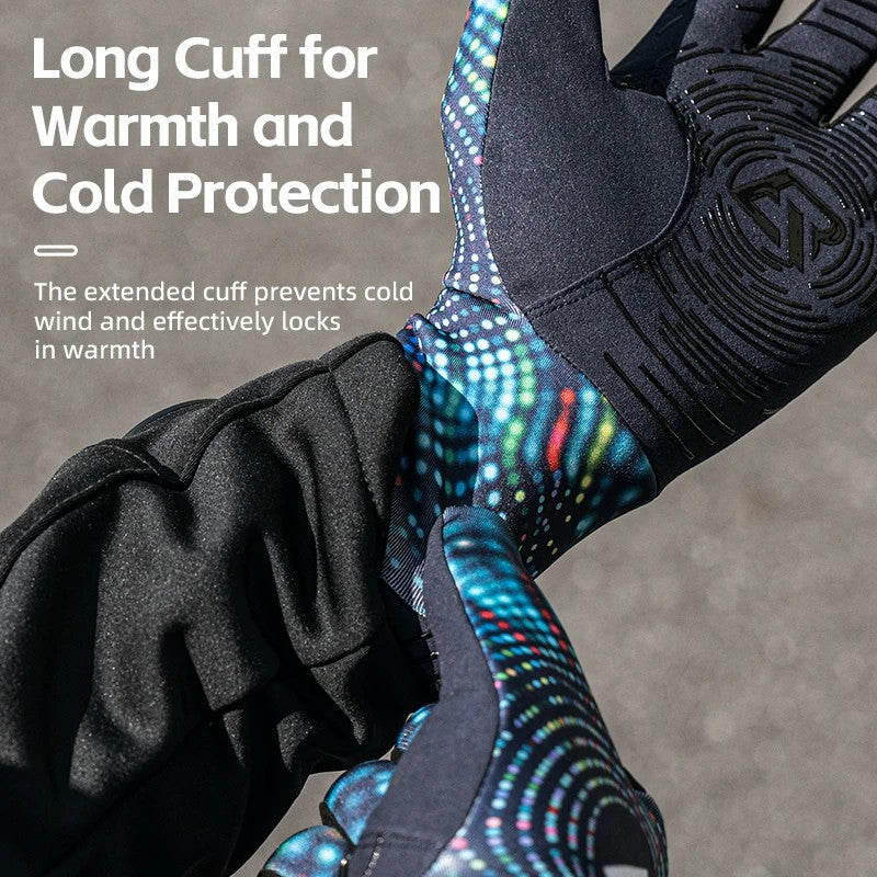 ROCKBROS S340 1 Pair Outdoor Cycling Gloves Anti-skid Warm Full Finger Gloves