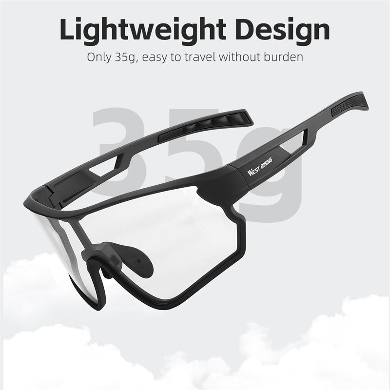 WEST BIKING YP0703161 Photochromic Cycling Sunglasses MTB Road Bike Windproof TR90 Frame Goggles