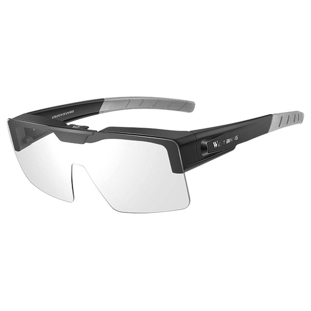 WEST BIKING YP0703158 Clear Photochromic Glasses Cycling Goggles Sunglasses
