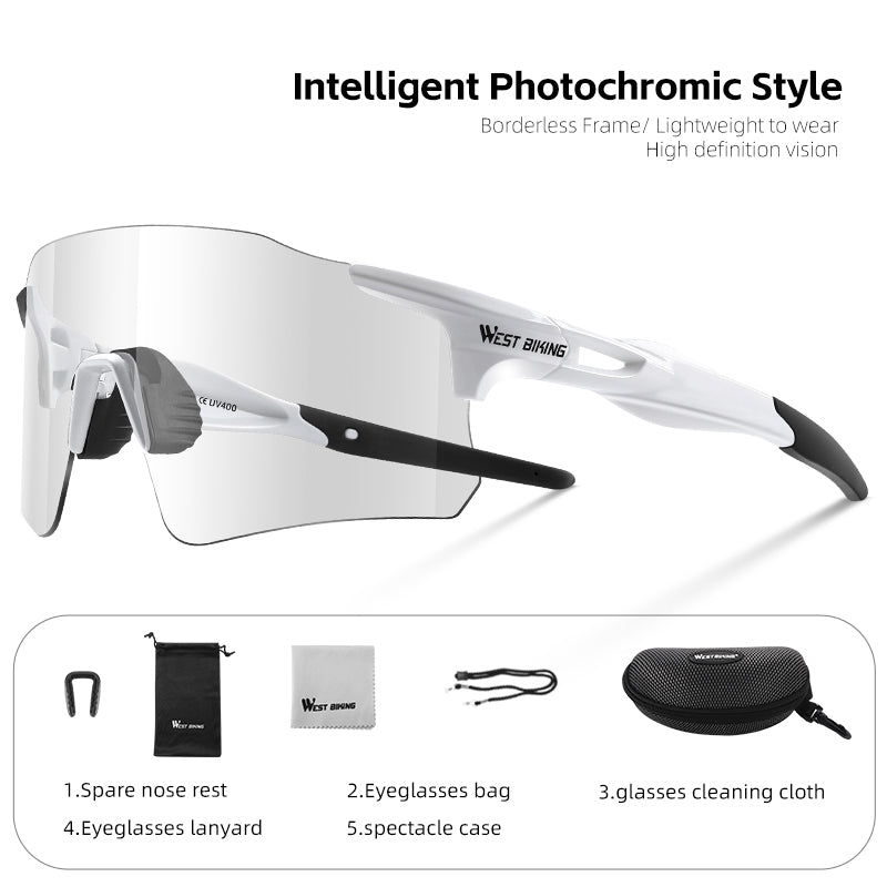 WEST BIKING YP0703156 Photochromic Sunglasses Unisex Outdoor Glasses Cycling Fishing Goggles