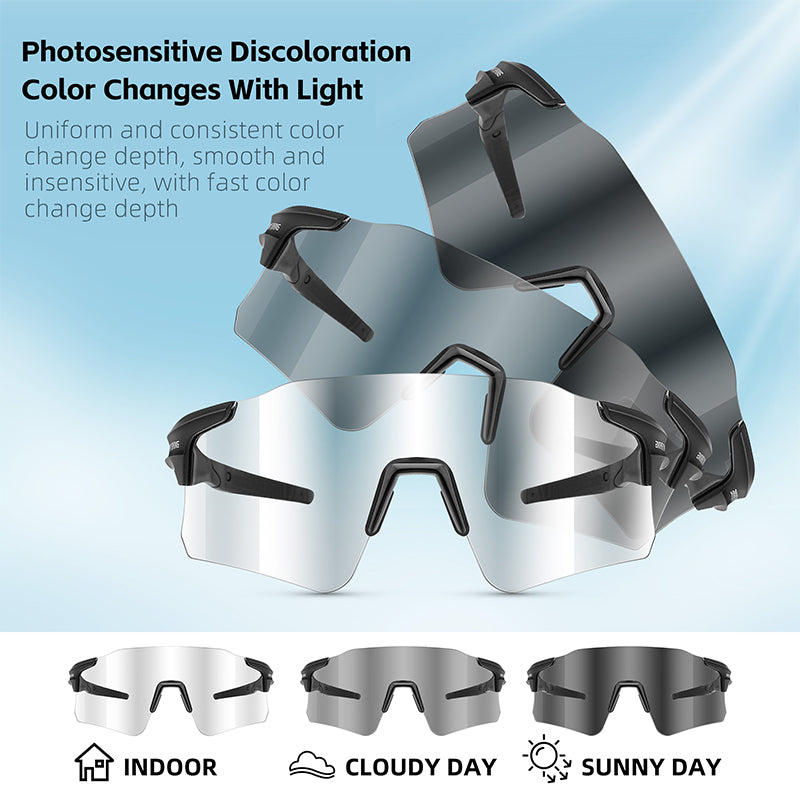 WEST BIKING YP0703156 Photochromic Sunglasses Unisex Outdoor Glasses Cycling Fishing Goggles