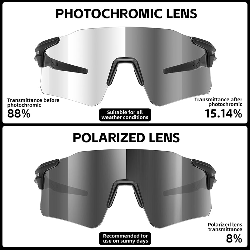 WEST BIKING YP0703155 Frameless Cycling Glasses Lightweight Polarized Sunglasses